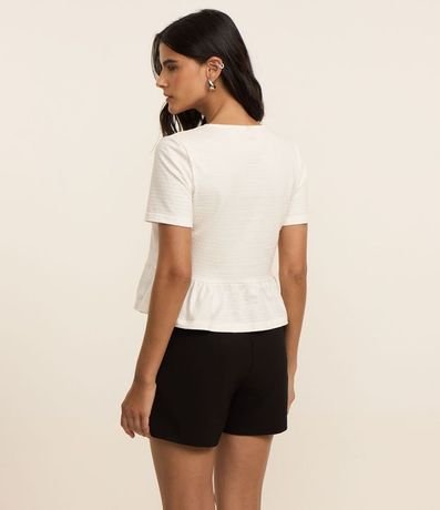 Blusa Corta en Algodón con Volados en la Parte Baja 2