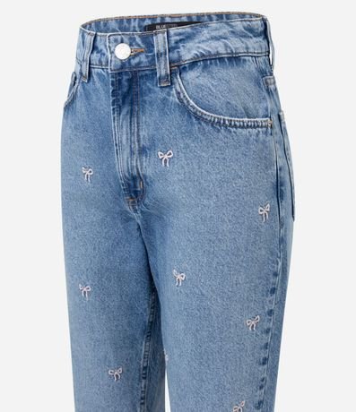 Pantalón Mom Jeans con Bordado de Moñas 2
