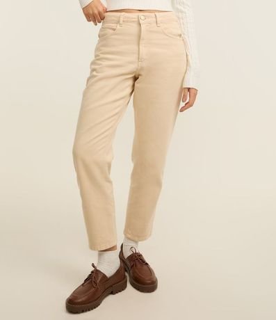 Pantalón Mom Cintura Alta en Sarga con Bolsillos 3