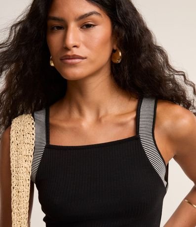 Musculosa con Escote Cuadrado y Asa Contrastante 8