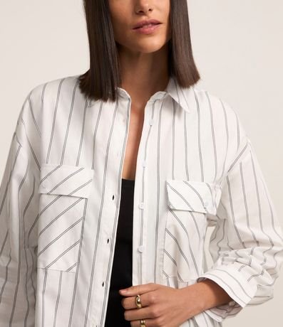 Camisa Manga larga en Tricolina con Rayas