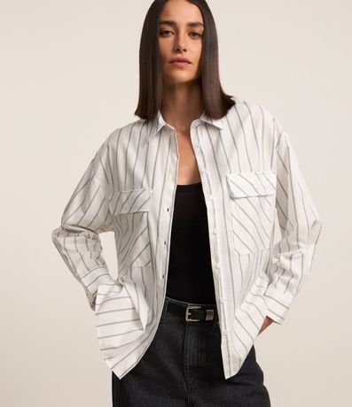 Camisa Manga larga en Tricolina con Rayas 2