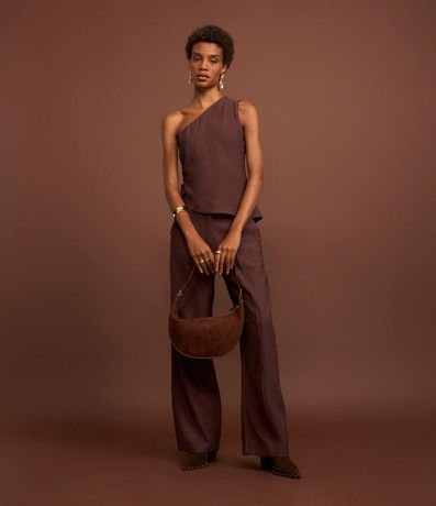 Blusa Sastre Hombro Único en Viscosa con Regulador Lateral 2