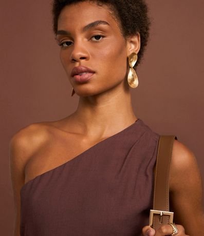 Blusa Sastre Hombro Único en Viscosa con Regulador Lateral 3