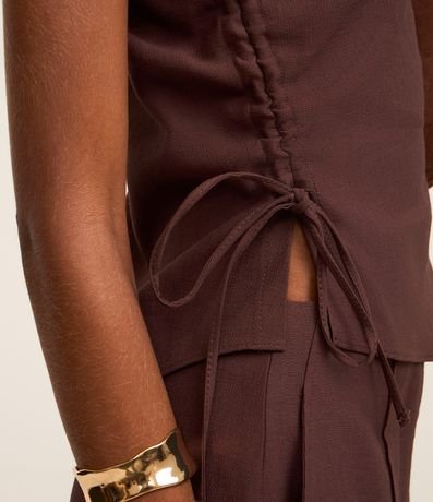 Blusa Sastre Hombro Único en Viscosa con Regulador Lateral 4