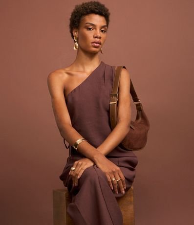 Blusa Sastre Hombro Único en Viscosa con Regulador Lateral 5