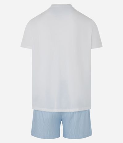 Pijama Corto en Algodón y Viscosa con Rayas 5