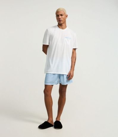 Pijama Corto en Algodón y Viscosa con Rayas