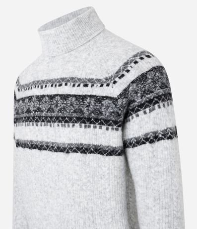Sueter en Punto con Textura Jacquard y Estampa Étnica 5