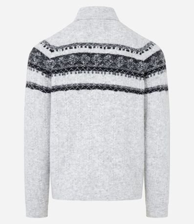 Sueter en Punto con Textura Jacquard y Estampa Étnica 6