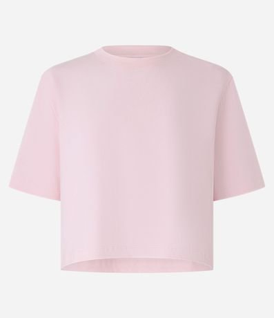 Blusa Cropped en Algodón con Manga Corta