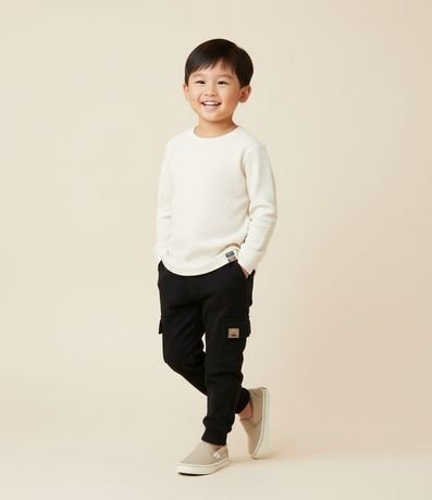 Pantalón Jogger Infantil en Algodón con Bolsillo Cargo - Talle 1 a 5 años