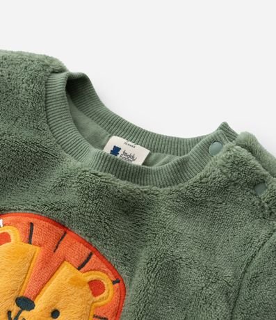 Conjunto Infantil en Fleece con Bordado de León - Talle 0 a 18 meses 11