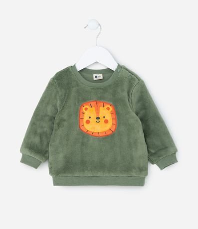 Conjunto Infantil en Fleece con Bordado de León - Talle 0 a 18 meses 2