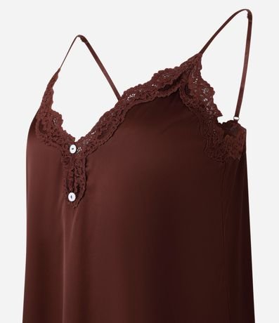 Camisón corta en Satén con Fenda y Botones 5