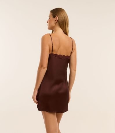 Camisón corta en Satén con Fenda y Botones 3