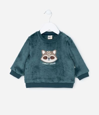 Saco Infantil en Fleece con Bordado Guaxinim - Talle 0 a 18 meses