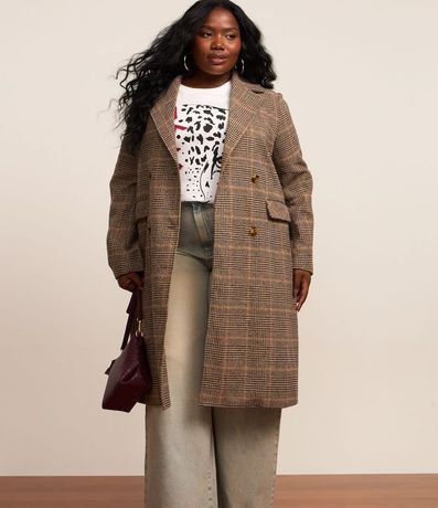 Saco Alargado en Polivelour de Cuadros Curve & Plus Size 3