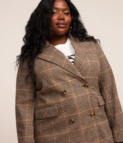Saco Alargado en Polivelour de Cuadros Curve & Plus Size 4