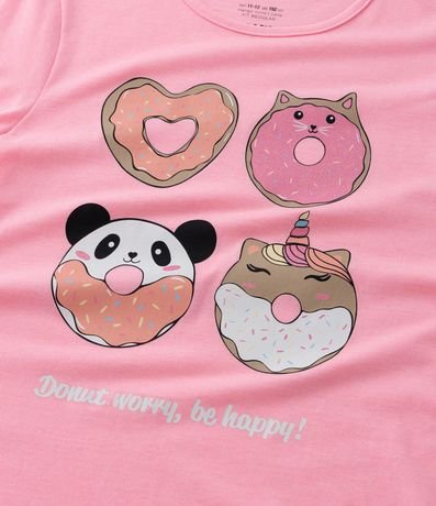 Remera Infantil Estampa Donuts y Animalitos - Talle 5 a 14 años 4