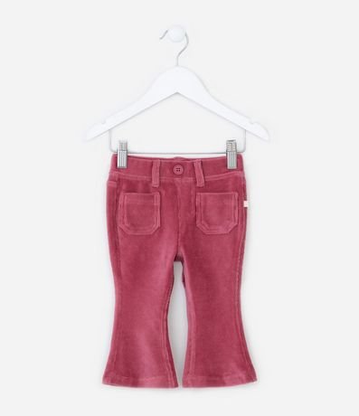 Pantalón Flare Infantil en Terciopelo con Bolsillos - Talle 0 a 18 meses