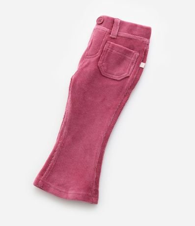 Pantalón Flare Infantil en Terciopelo con Bolsillos - Talle 0 a 18 meses 4