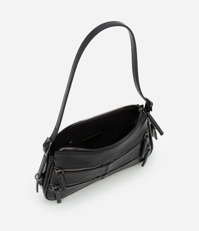 Bolso Baguette Pequeño con Detalles en Cremalleras y Tiradores 5