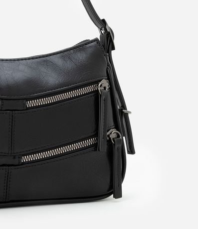 Bolso Baguette Pequeño con Detalles en Cremalleras y Tiradores 6