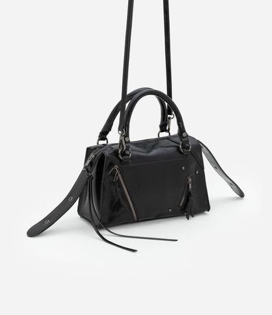 Cartera Satchel Mediana Desestructurada con Zíperes y Pullers 2