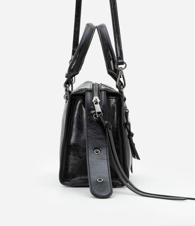 Cartera Satchel Mediana Desestructurada con Zíperes y Pullers 3