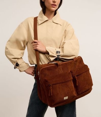 Cartera Grande de Terciopelo Cotelê con Correa Larga Gorgoran 8