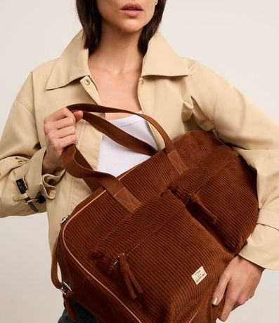 Cartera Grande de Terciopelo Cotelê con Correa Larga Gorgoran 9