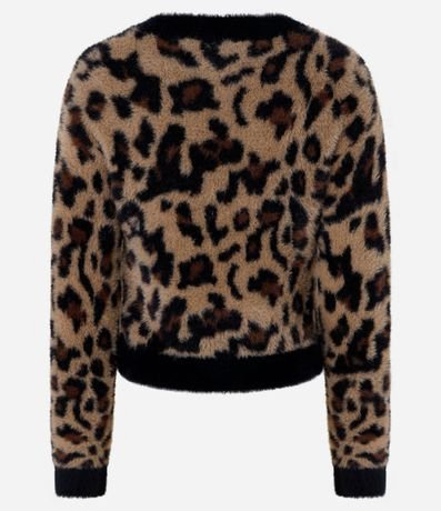 Suéter Cropped en Punto Animal Print 6