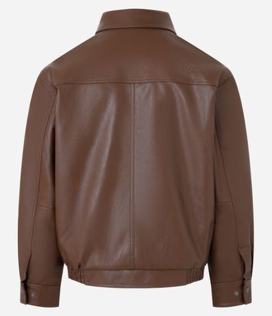 Campera Boxy Vintage en Material Sintético 2