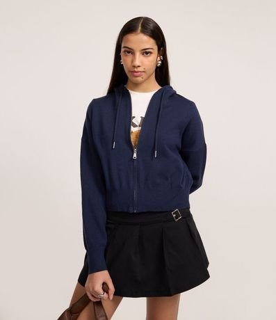 Campera corta en Punto con Capucha