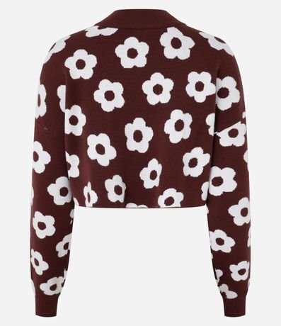 Buzo Slim en Jacquard con Estampa de Margaritas 3