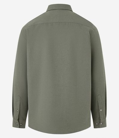 Camisa Regular en Algodón con Bolsillos y Manga Larga 6