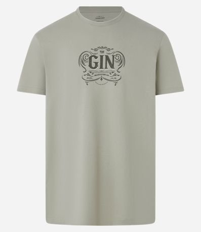 Remera Comfort en Algodón con Estampa Lettering Gin