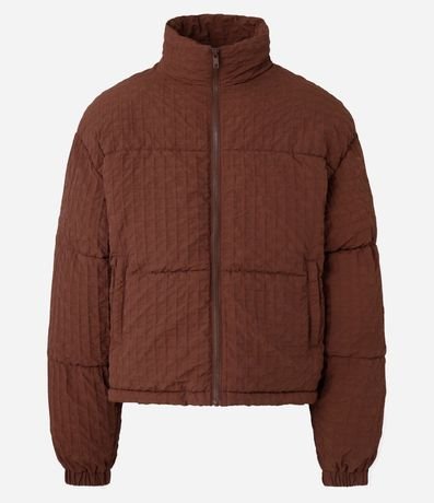 Campera Boxy en Poliamida con Texturizas Cuadriculada 4