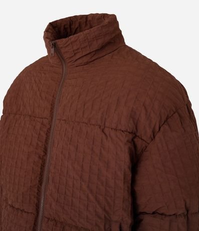 Campera Boxy en Poliamida con Texturizas Cuadriculada 5