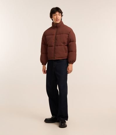 Campera Boxy en Poliamida con Texturizas Cuadriculada 2