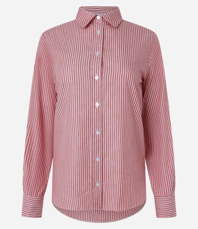 Camisa en Tricolina con Estampa Rayada 6