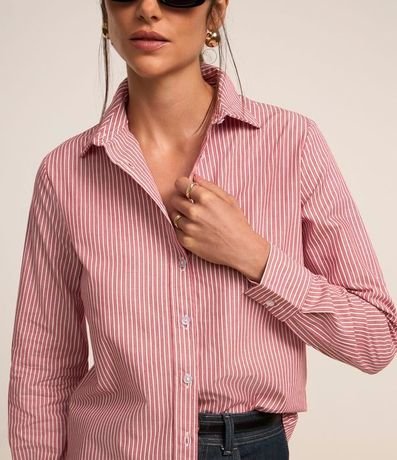 Camisa en Tricolina con Estampa Rayada 5