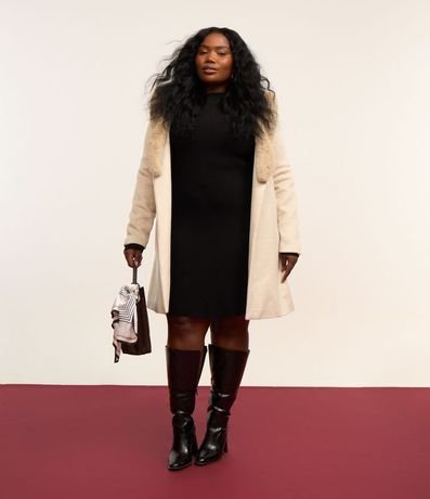 Vestido corto Evasê en Punto con Cuello alto Curve & Plus Size 2