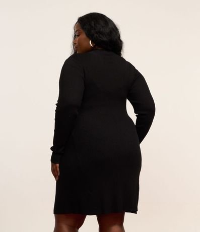 Vestido corto Evasê en Punto con Cuello alto Curve & Plus Size 3