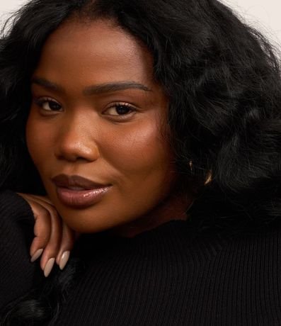 Vestido corto Evasê en Punto con Cuello alto Curve & Plus Size 4