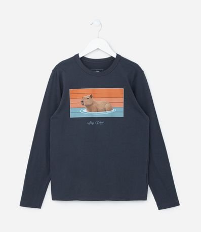 Remera Infantil con Estampa Carpincho - Talle 5 a 14 años