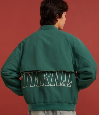 Campera Bomber con Solapa y Estampa Bordada Lettering 3