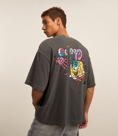 Remera Boxy en Algodón con Estampa Bob Esponja