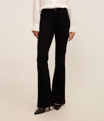 Pantalón Flare en Sarga con Tiro Alto 3